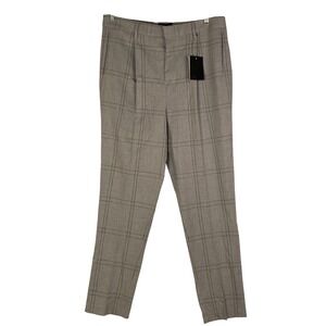 ASOS Mens Tall Grey Windowpane Check Smart Tapered Trousers W36 L36 NWT